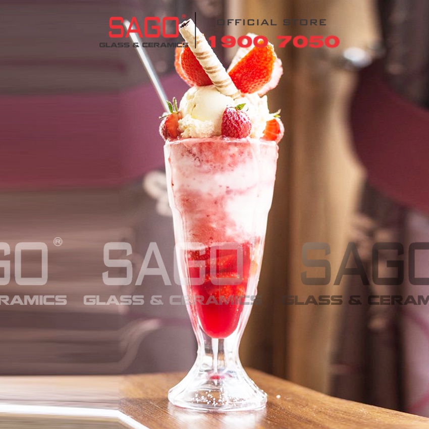 Ly Thủy Tinh Deli Soda Sọc Ngắn 310ml | Thủy Tinh Cao Cấp
