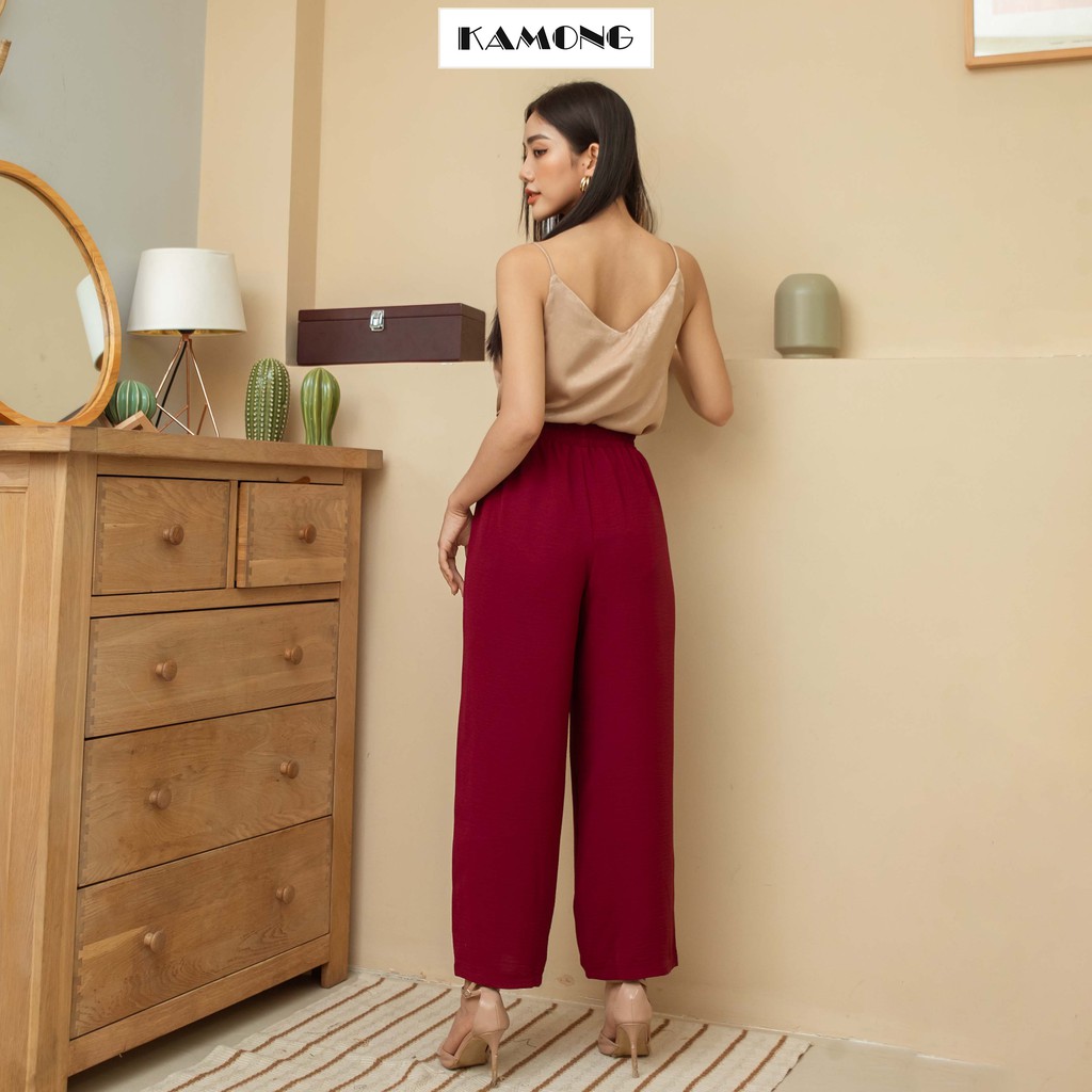 Quần ống rộng culottes lưng thun KAMONG đủ màu, đủ size Q007