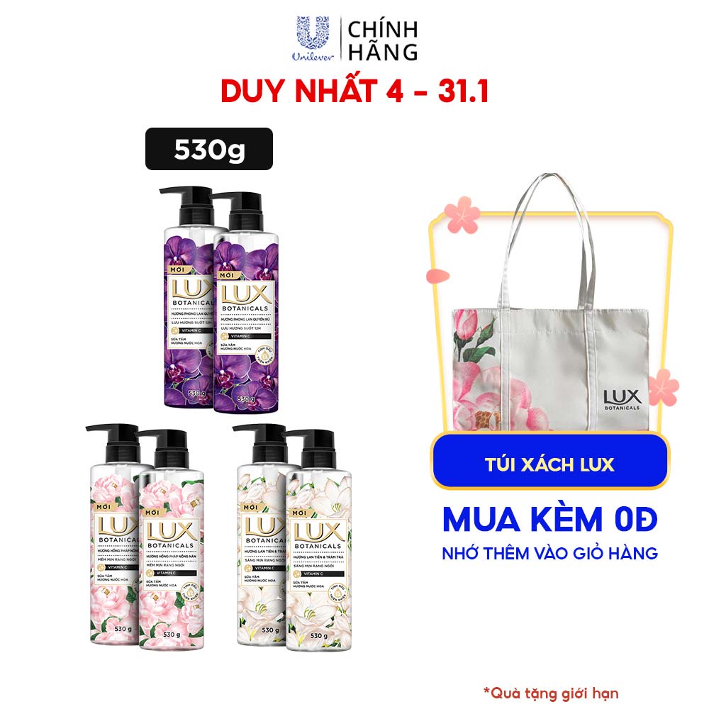 Combo 2 Sữa tắm nước hoa thơm Lux Botanicals (530g/chai)