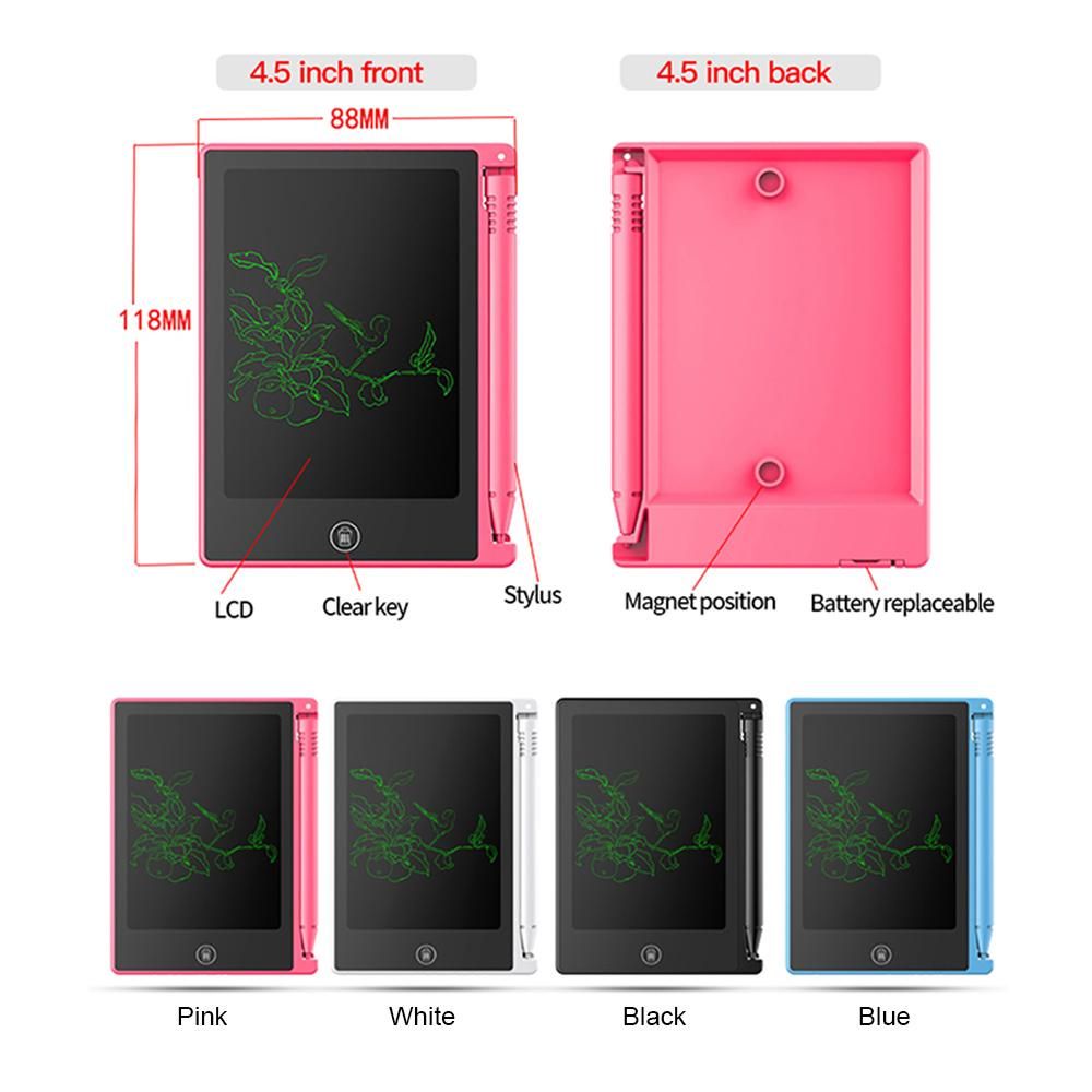 Máy tính bảng đen màn hình LCD kỹ thuật số mini 4.5 inch chất lượng cao dùng viết tay cho trẻ em
