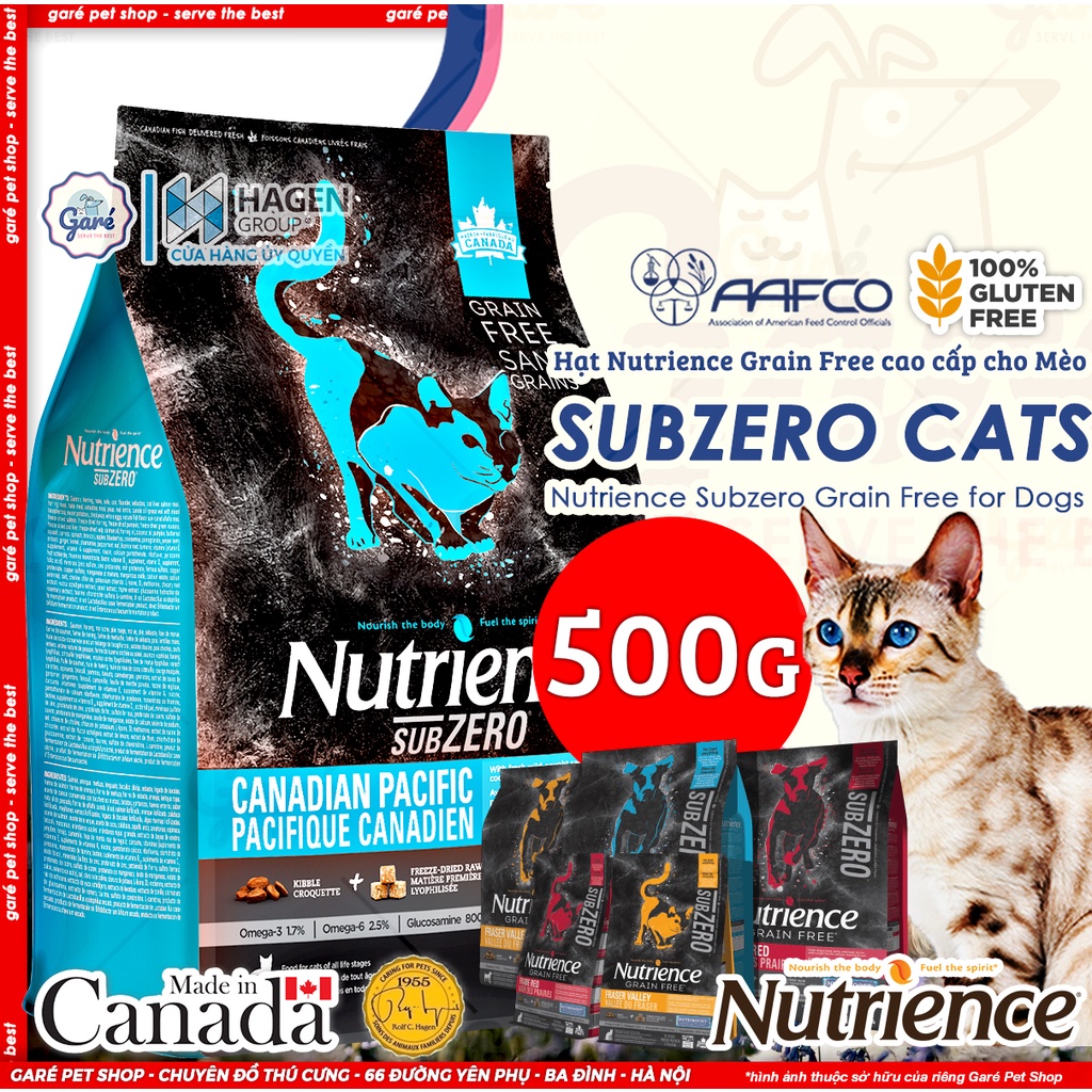 MỚI! 500gr - Nutrience Subzero Pacific cho Mèo - Cá biển cao cấp và rau củ quả tự nhiên (Cho mọi giống mèo ở mọi lứa tuổ