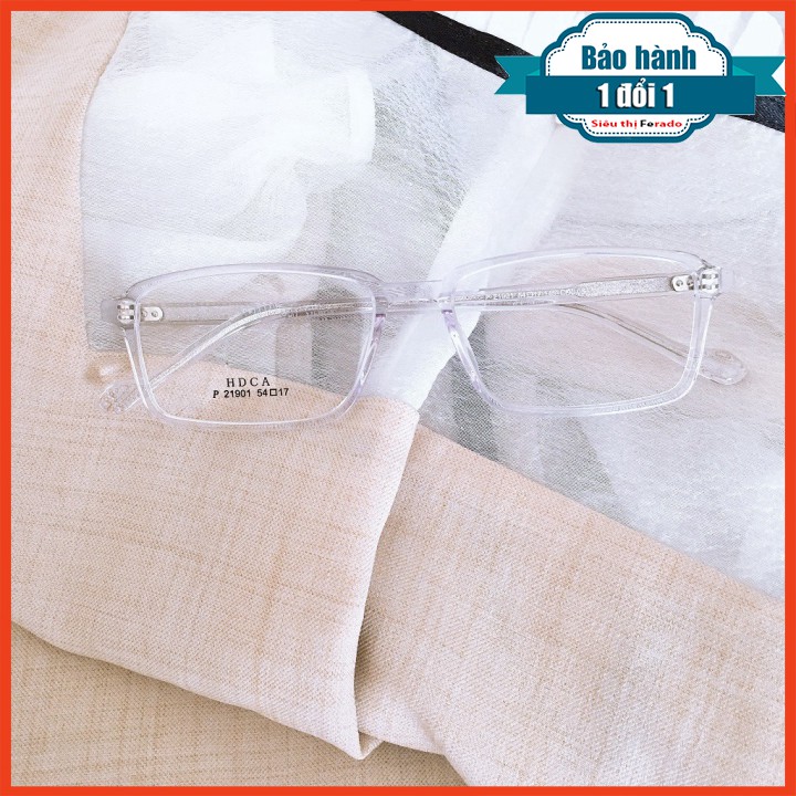 [Gía siêu rẻ] Gọng kính chữ nhật bền 21901 đã đeo là XINH -Nhận Cắt Mắt-Tặng kèm hộp+khăn+Chai nước lau kính