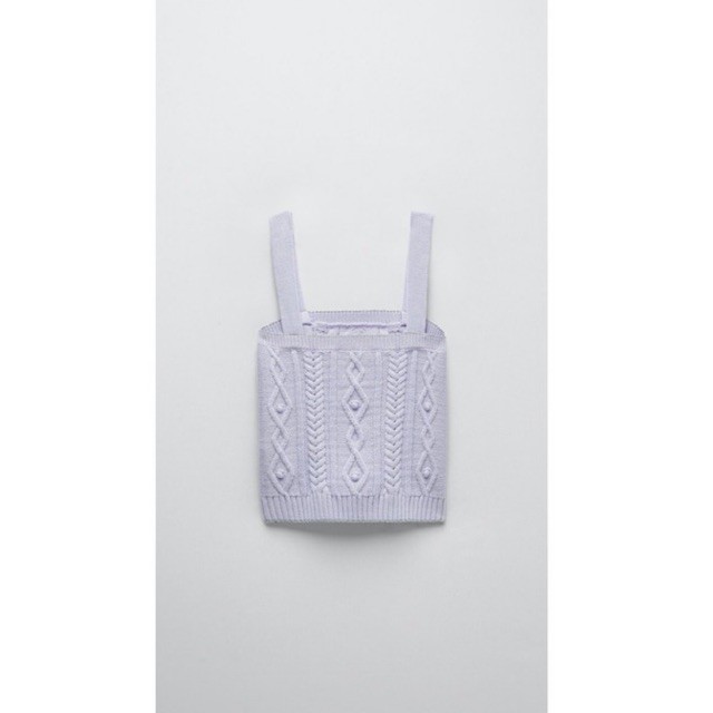 Áo len croptop hai dây zr