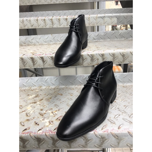 [TẶNG LÓT TĂNG CHIỀU CAO]CHUKKA BOOT - CÓ KHUY tăng chiều cao DA BÒ 100%