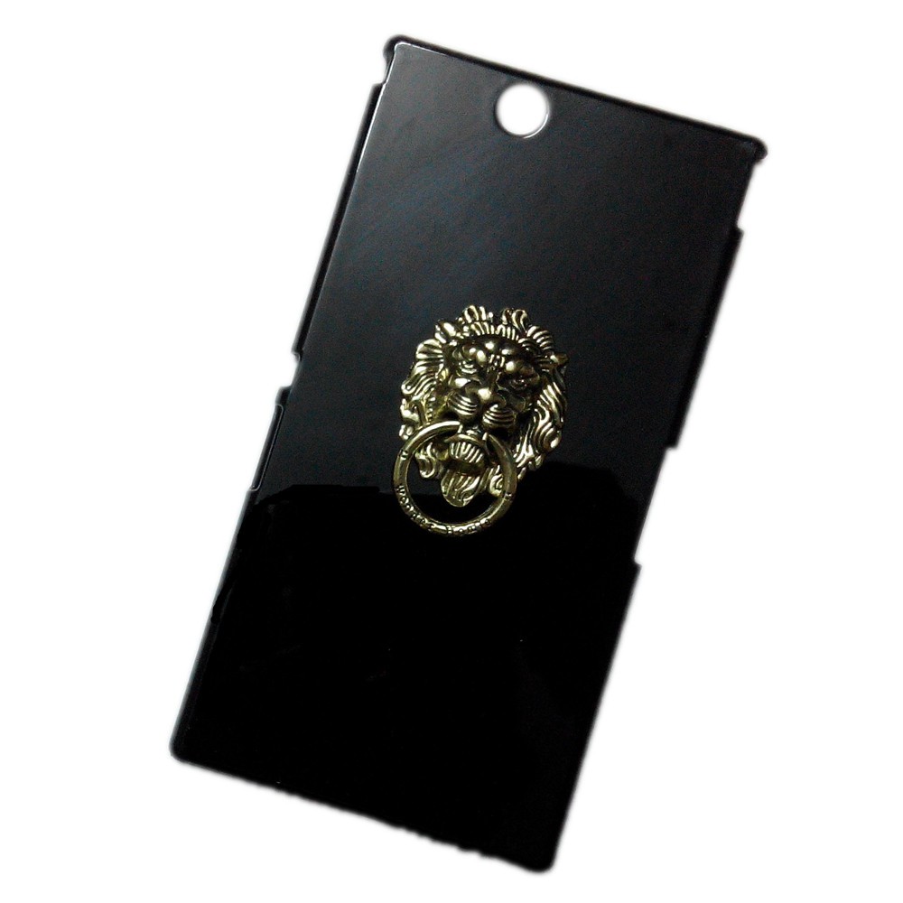 Bronze Lion Head Ring Stand Holder Back Hard Case Cover for Sony Xperia Z Ultra XL39H