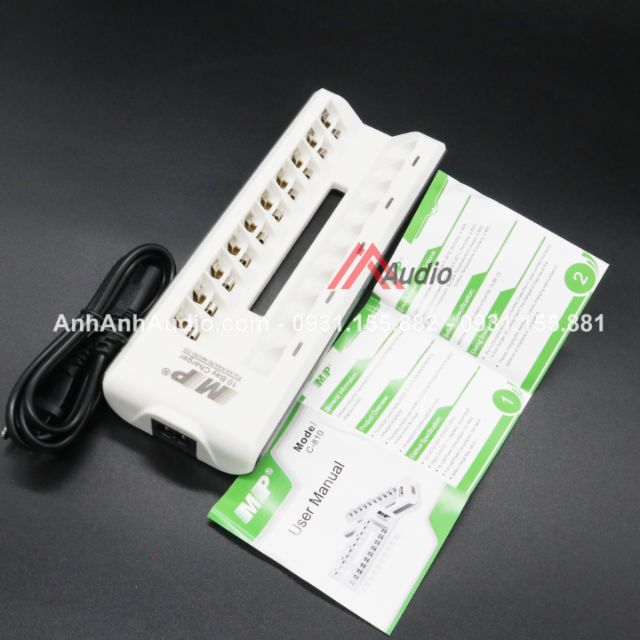 MÁY SẠC 10 VIÊN PIN AA , AAA , 01 CÁI CÓC SẠC 2 AA ,3 AAA , MÃ MPnew