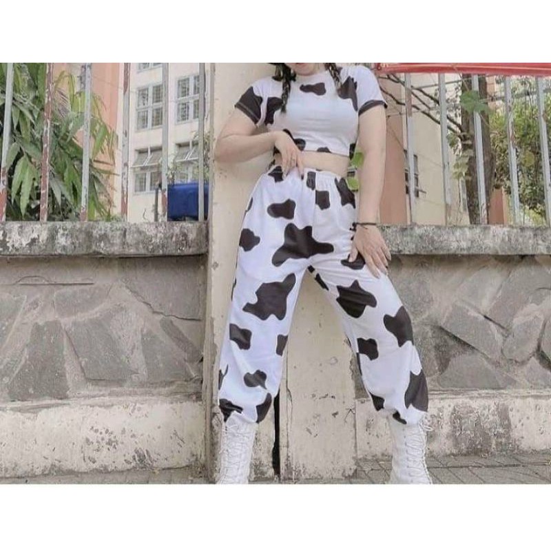 Áo Thun Nữ Bò Sữa *HOT RẺ ĐẸP* Áo Phông Nữ Kiểu Croptop - Chất Thun Cotton Co Giãn Tốt In bò Sữa Cute T-shirt