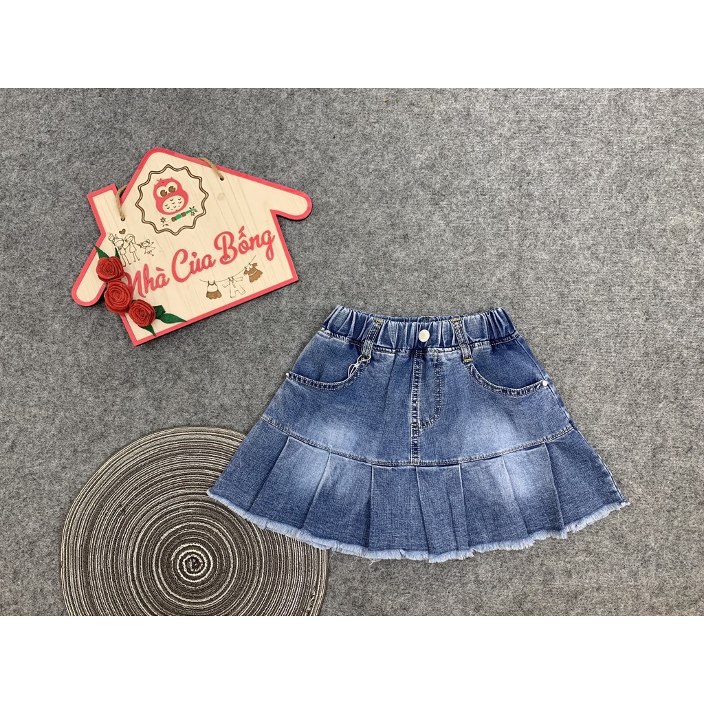Nhà của Bống - Chân váy jeans xếp ly xòe size 12 - 51 kg