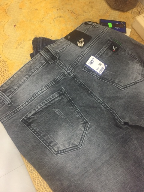 Quần jeans nam cao cấp size 32-36 màu xám bạc