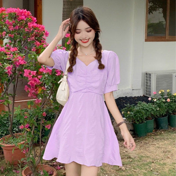 Đầm Mùa Hè Tay Phồng Phong Cách Pháp Ngọt Ngào Kiểu Mới Cho Nữ