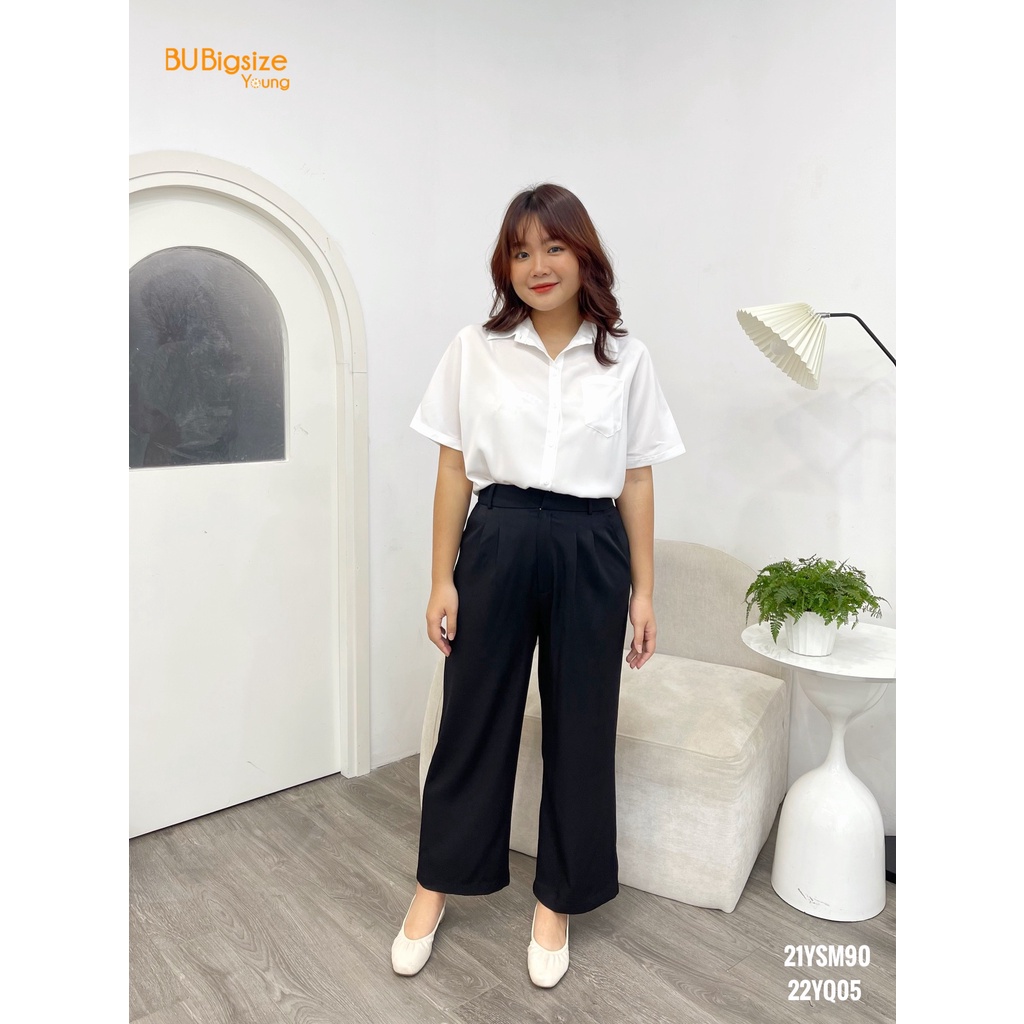 Quần dài thiết kế ống rộng 2 ly BIGSIZE (55kg đến 95kg) - 22YQ05 - [BU Bigsize Young]