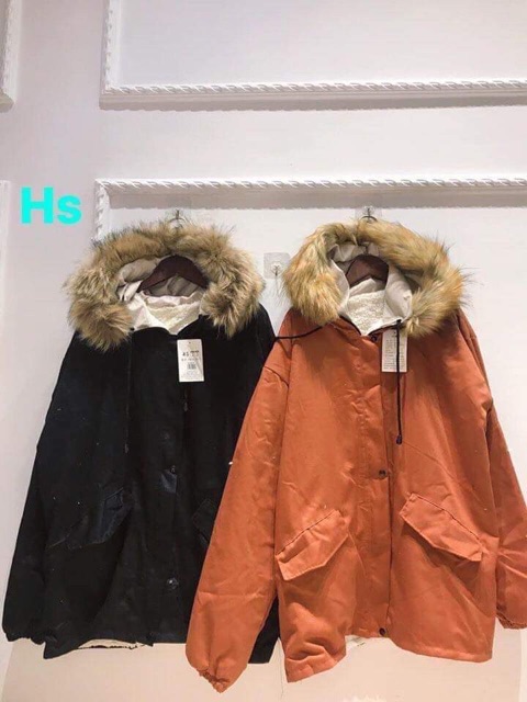Áo khoác Kaki mũ lông chồn HSU1 | BigBuy360 - bigbuy360.vn