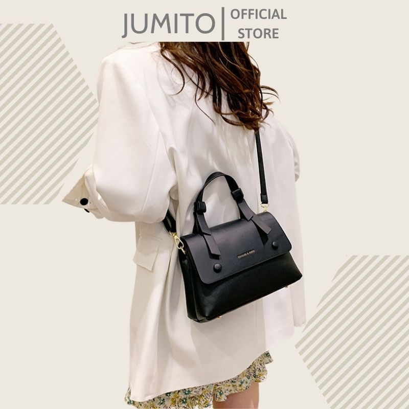 Túi xách nữ đeo chéo cầm tay khóa cúc quai thắt nơ siêu đẹp JUMITO SF392