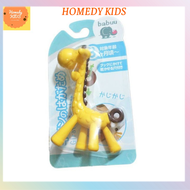 Gặm nướu hươu cho bé đồ chơi gặm nứu silicon an toàn Babuu Nhật Homedy Kids
