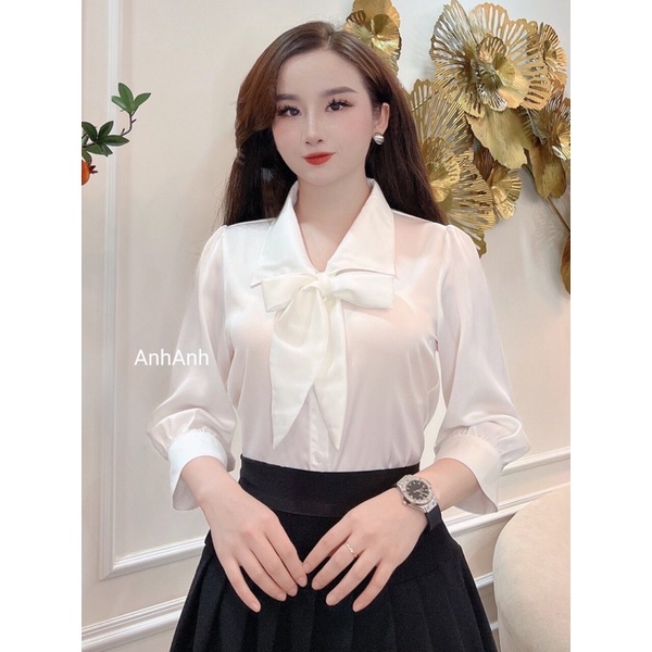 Áo Công Sở Nữ Kiểu Dáng Tay Nỡ Trẻ Trung Chất Von Cao Cấp Thoáng Mát WD5256