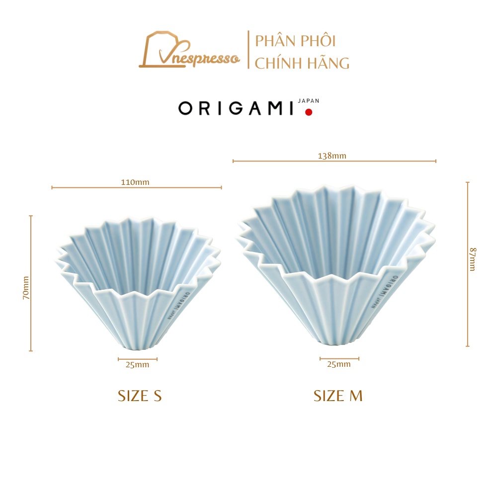 Phễu sứ ORIGAMI Size S - Phễu Lọc Cà Phê V60