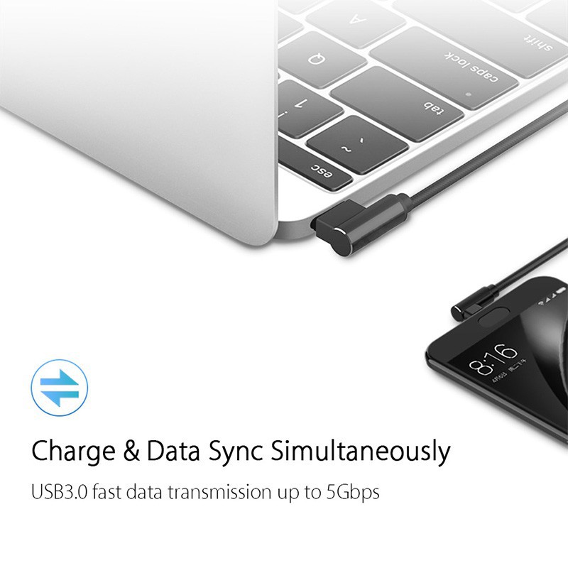 Dây Cáp Sạc SUNTAIHO Hỗ Trợ Sạc Nhanh 2A Đầu Usb 90 Độ Cho Iphone Xs Max Xr X 6s 7 8 Plus