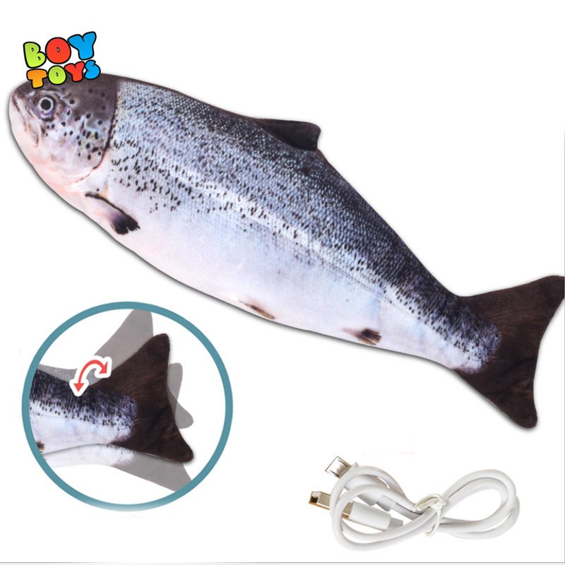 Gấu bông cá chép, cá trắm 3D cảm ứng có sạc USB dễ thương cho bé