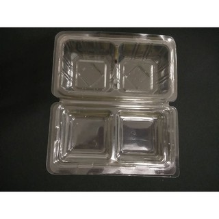 COMBO 100 HỘP NHỰA ĐỰNG BÁNH 2 Ô H162 KÍCH THƯỚC MỖI Ô 5 X 5 X 4,5 CM