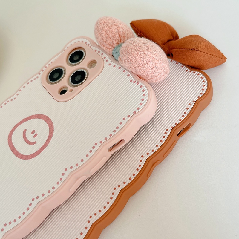 Ốp điện thoại da cừu mẫu mặt cười nơ cho iPhone 13Pro Max 13Pro 13 12ProMax 12Pro 12 11 Pro Max IX Xs Max XR 7 8 Plus | BigBuy360 - bigbuy360.vn