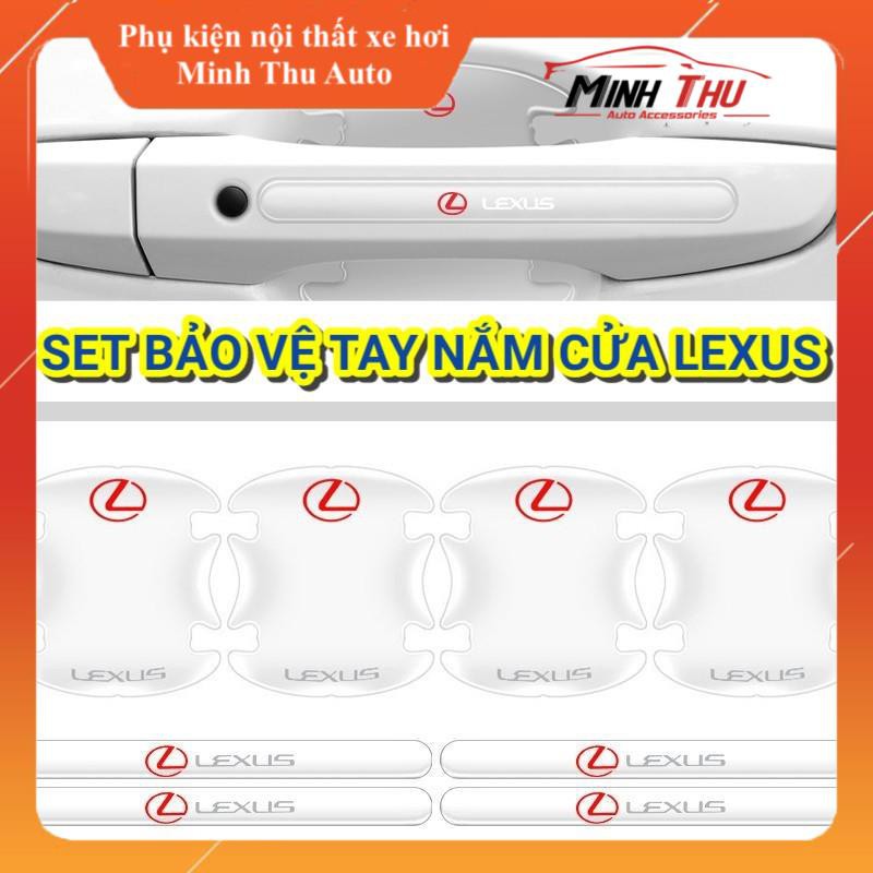 (Lexus) Bộ 10 Miếng Dán Silicon Chống Xước Hõm Cửa, Tay Nắm Cửa và Gương Lexus