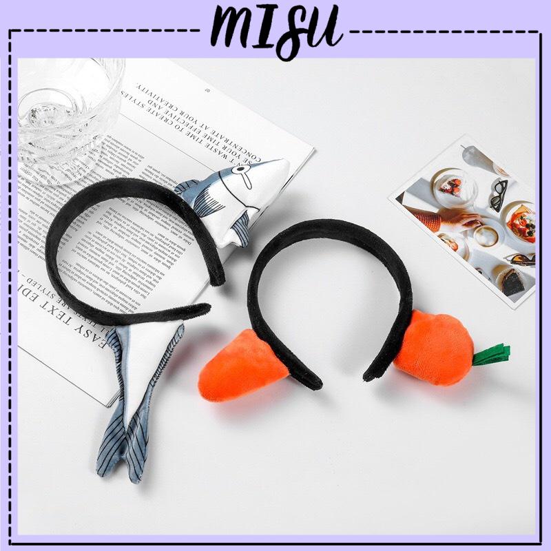 Bờm Tóc Hàn Quốc, Bờm Cài Tóc Rửa Mặt Trang Điểm Hình Cà Rốt, Con Cá Cute Dễ Thương - Misu Shop