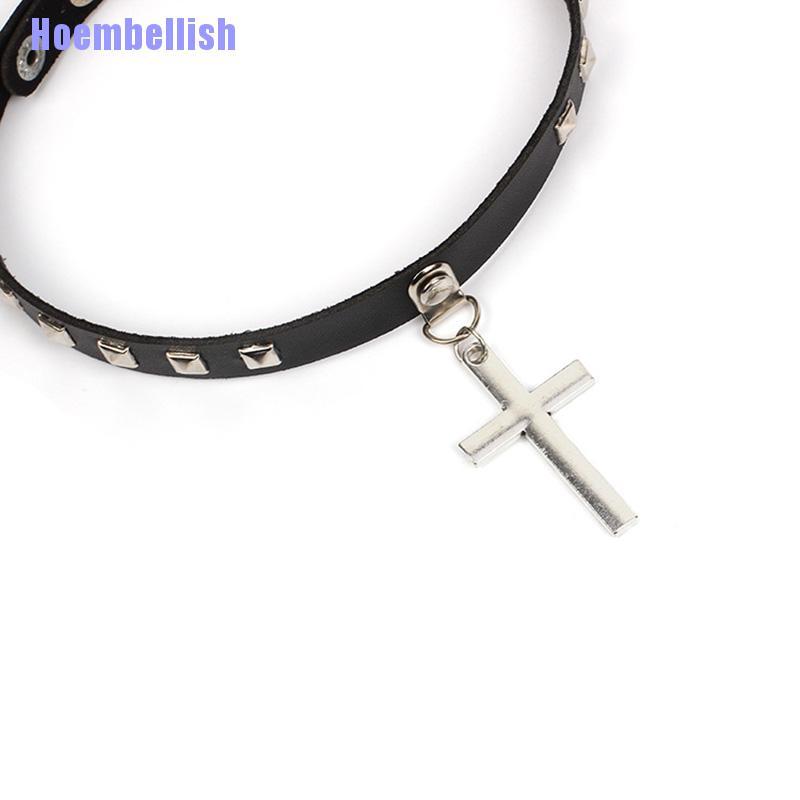 Vòng Cổ Choker Da Pu Đính Đinh Tán Cá Tính