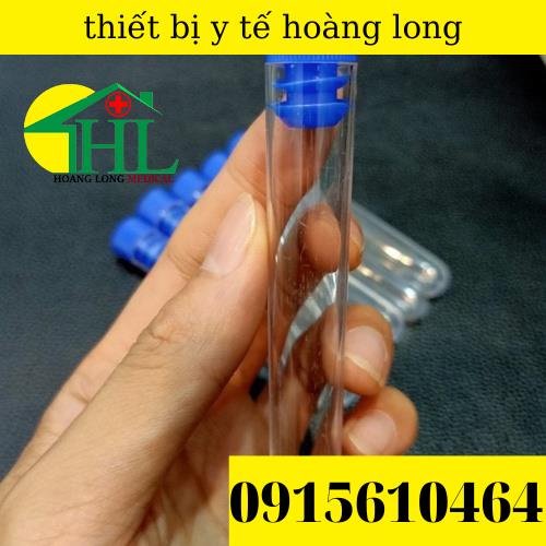 Túi 100 ống nghiệm nhựa PS trong suốt có nắp (các size)