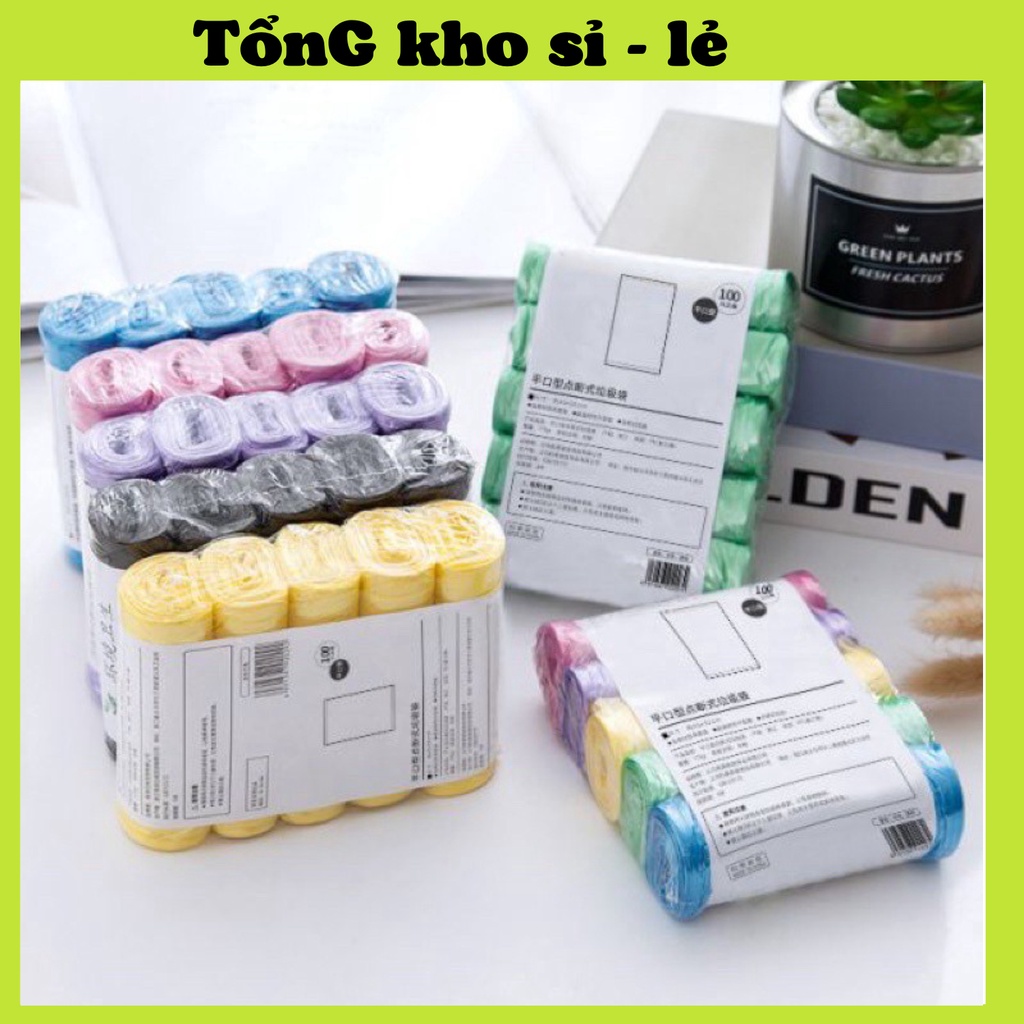 Set 5 Cuộn Túi Đựng Rác Sinh Học Tự Phân Hủy Nhiều Màu Siêu Dai Co Giãn Tốt Bảo Vệ Môi Trường Dễ Sử Dụng 88260
