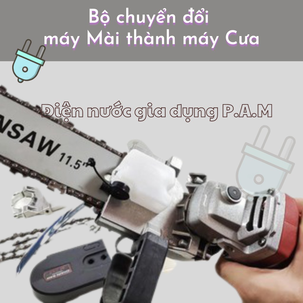 Bộ chuyển đổi máy mài thành máy cưa cây cắt gỗ 12 Inch - bản dày Điện Nước Chú Hội