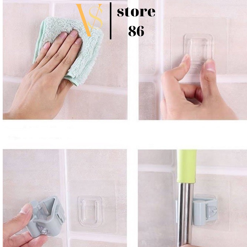 Giá gắn tường dùng để treo chổi/cây lau nhà tiện lợi cho nhà tắm / nhà bếp