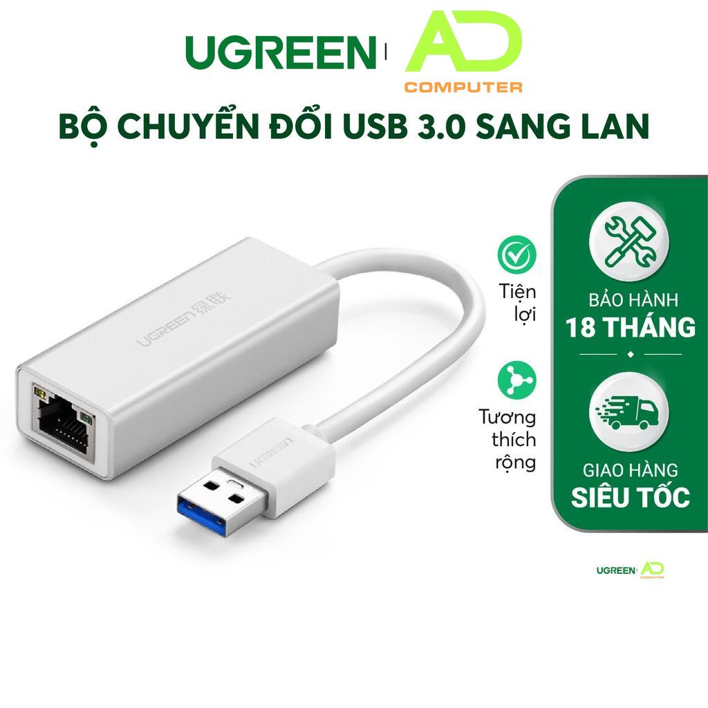 Bộ chuyển đổi USB 3.0 sang LAN 10/100/1000 Mbps UGREEN CR111 - Hàng phân phối chính hãng - Bảo hành 18 tháng