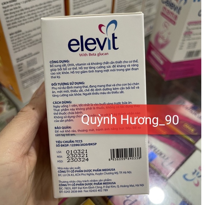 Viên uống ELEVIT With Beta glucan lọ 30 viên bổ sung dưỡng chất thiết yếu cho bà bầu