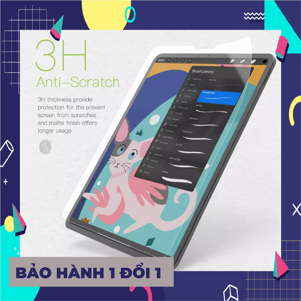 Dán màn hình Ipad Paper-like chống vân, ánh xanh cảm giác vẽ trên giấy paperlike -air 9.7 10.2 10.5 11 12