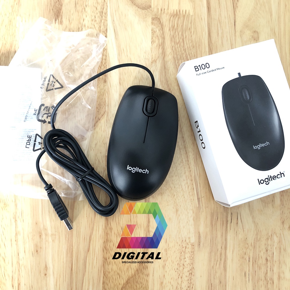 Chuột Có Dây Logitech B100 Chính Hãng