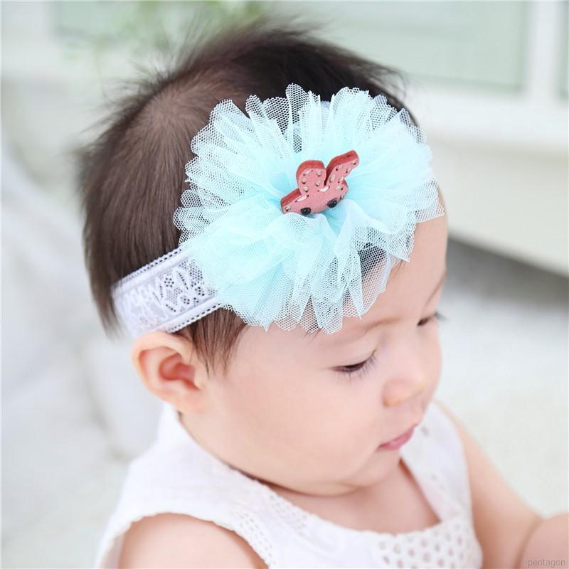 Băng Đô Vải Ren Đính Hoa Dễ Thương Cho Bé