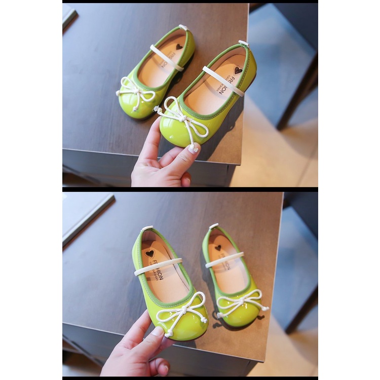 Giày Búp Bê Da Đế Bằng Phong Cách Công Chúa Cho Bé Gái