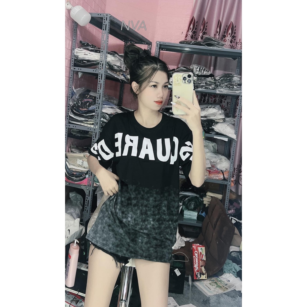 Áo Thun Loang Tay Lỡ Loang DQ ❤ Áo Phông Cotton Dáng Rộng Nam Nữ NVA92