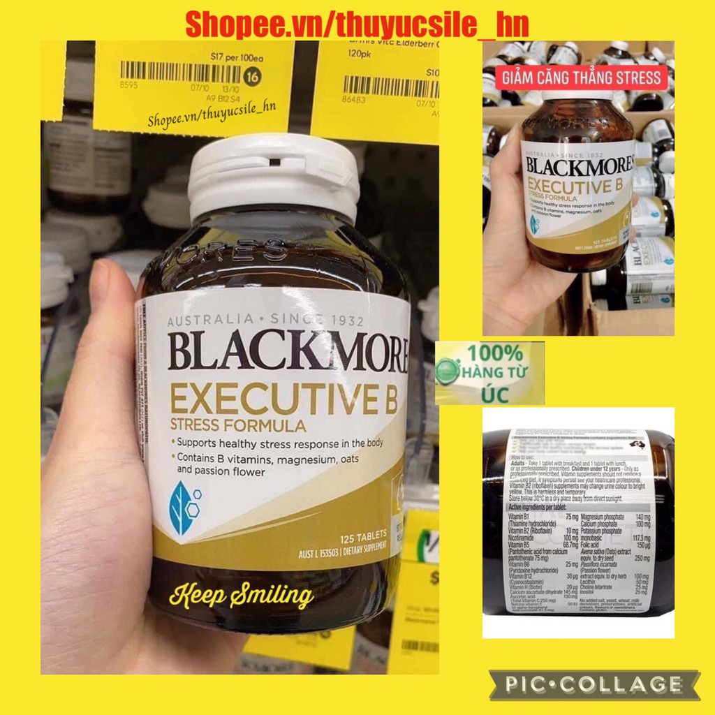Viên uống Blackmores Executive B Stress Formula, Úc  giảm stress, an thần cho người trên 18 tuổi