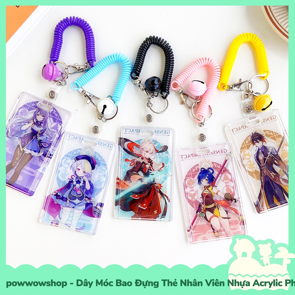 [Sẵn VN - Hỏa Tốc] Dây Móc Bao Đựng Thẻ Nhân Viên Nhựa Acrylic Phong Cách Nhân Vật Game Genshin Impact