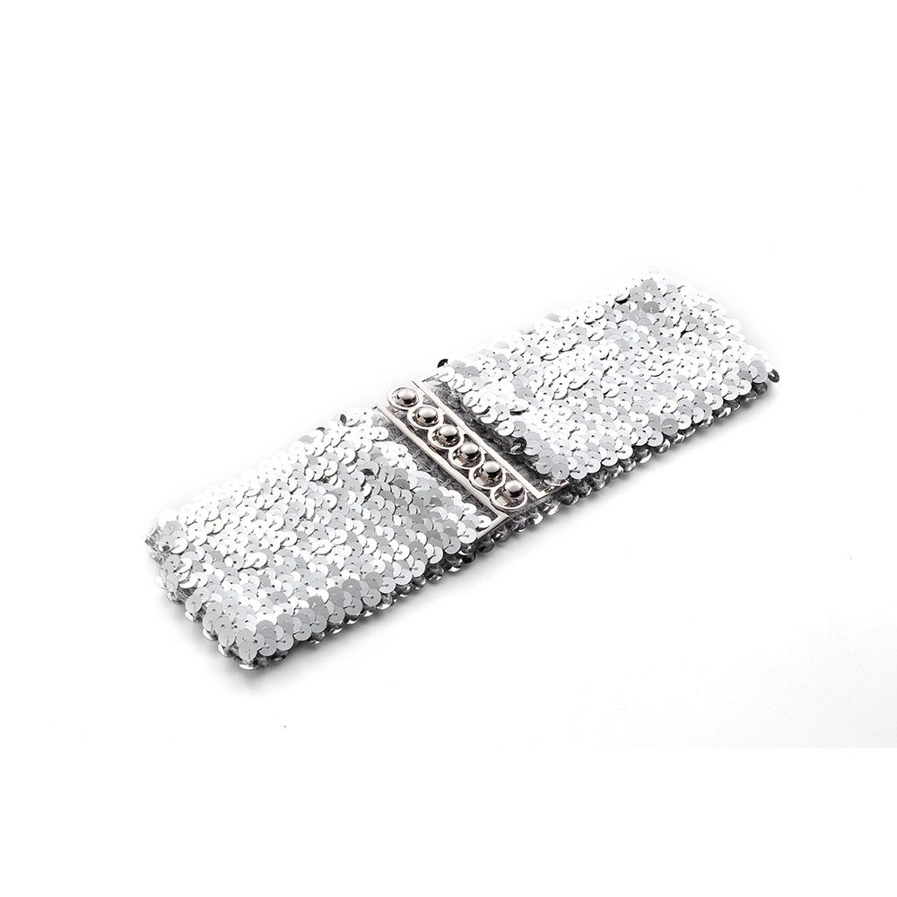 Thắt lưng bản to đính sequin lấp lánh thời trang sang trọng cho nữ