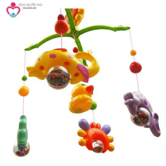 Đồ chơi treo nôi cũi có nhạc THẾ GIỚI CỦA BÉ tự xoay phát nhạc bằng cót