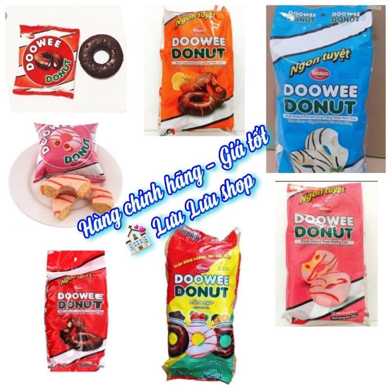 BỊCH 12 GÓI  Bánh Donut Sô Cô La 300g  - ĐỦ 6 VỊ CHỌN