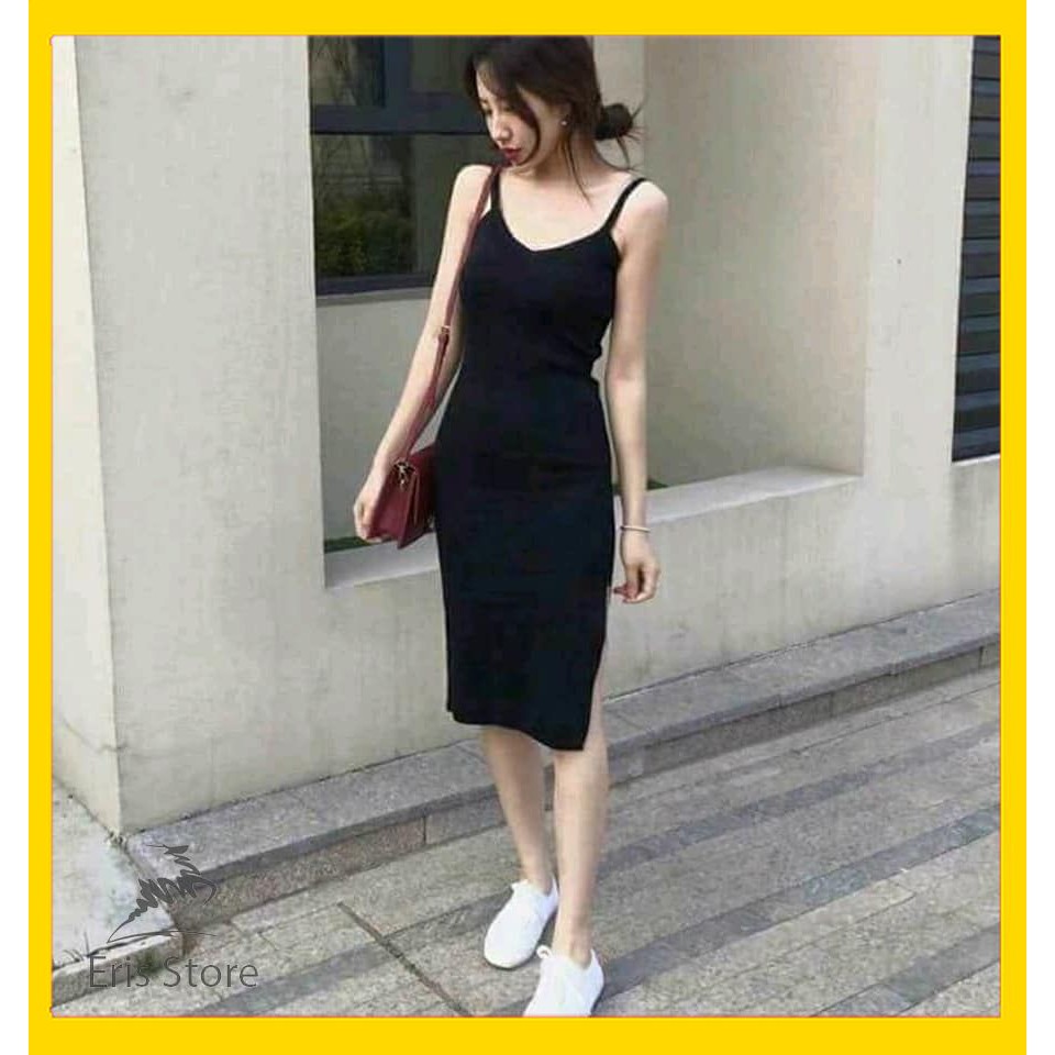 [Hàng cao cấp loại 1] Váy body nữ maxi dáng ôm hai dây chất vải co dãn cao cấp mặc tôn dáng Eris Store 102