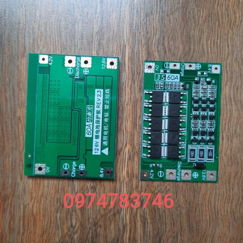 Mạch sạc xả bảo vệ cân bằng pin 3S 60A 12.6V