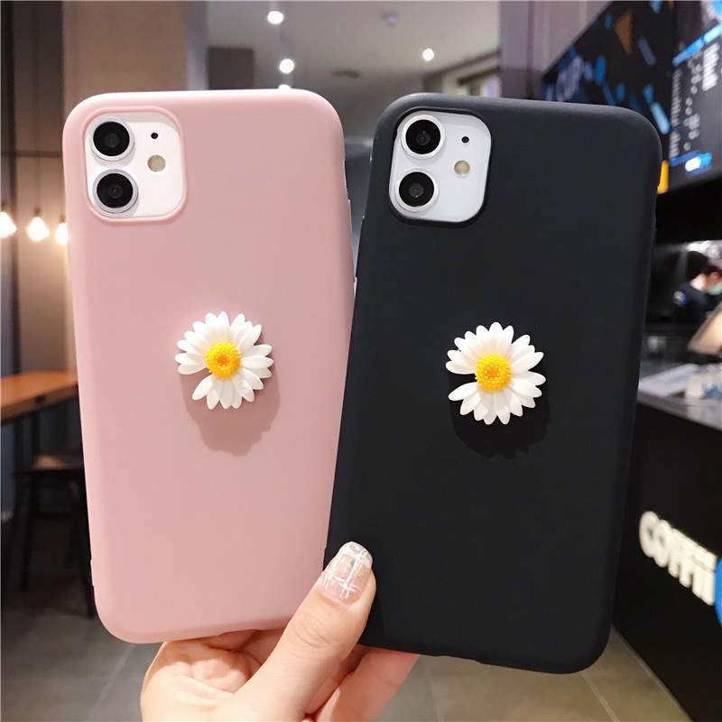 Ốp lưng OPPO A53 A93 A15 A15S A92 A52 A31 A12 A9 A7 A5 A5S A3S A1K A83 A37 A37F F11 F9 F7 F5 F1S Reno2 F Reno4 Realme 5 5i 5S C3 C2 C1 Pro 2020 Quan Zhilong Same Paragraph Daisy Solid Color Soft Case