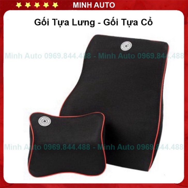 Gối Tựa Lưng -  Gối Tựa Đầu Ô Tô 🚗CAO CẤP🚗 Chất Liệu Ruột Cao Su Non Bọc Nỉ