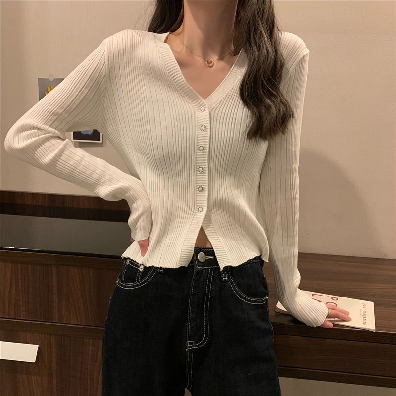 Áo Thun Len Nữ Tay Dài Áo khoác Cardigan Hàn Quốc