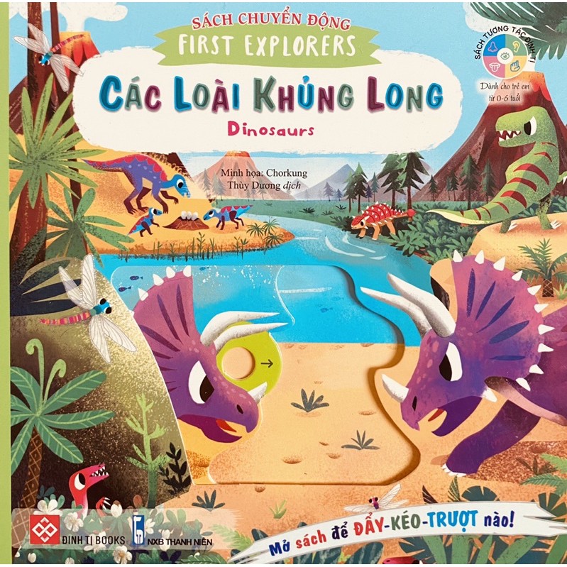 [Mã LIFEMALL995 giảm 10% đơn 99K] Sách chuyển động - First explorers - Dinosaurs - Các loài khủng long