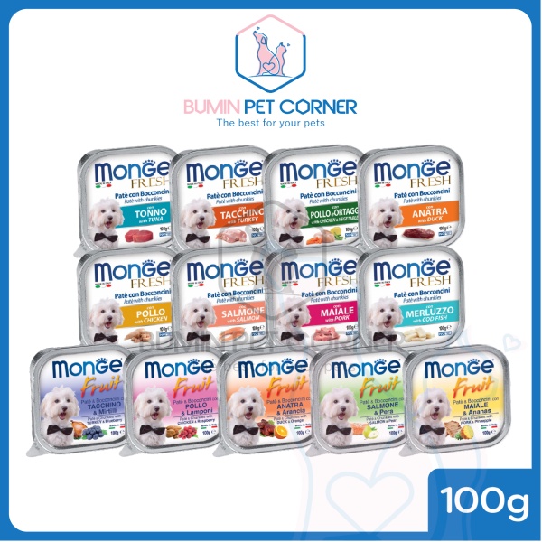 [Mã PET50K giảm Giảm 10% - Tối đa 50K đơn từ 250K] Pate cho chó Monge hộp 100g